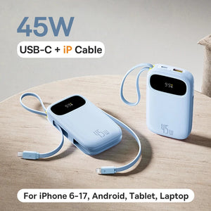 BASEUS QPow3 Fast Charging Power Bank with Built-In Cable