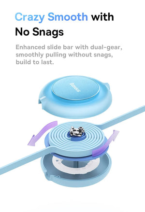 BASEUS Bright Mirror Series Retractable 3in1 Fast Charging Data Cable