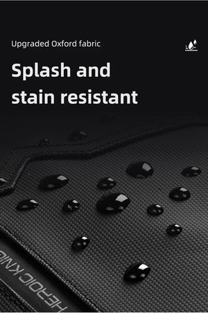 Black waterproof crossbody bag with splash- and stain-resistant textured fabric