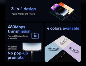 BASEUS Star Speed Series 3in1 Fast Charging Data Cable