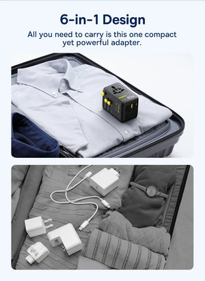 BASEUS PicoGo AG11 45W Universal Travel Adapter with Retractable Cable