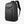 Black waterproof travel backpack front view with top pocket and side zipper compartments