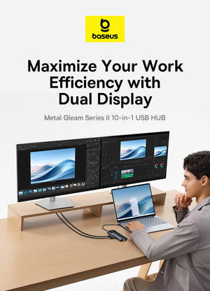 BASEUS Metal Gleam Series 10in1 USB-C Multiport Adapter and USB Hub