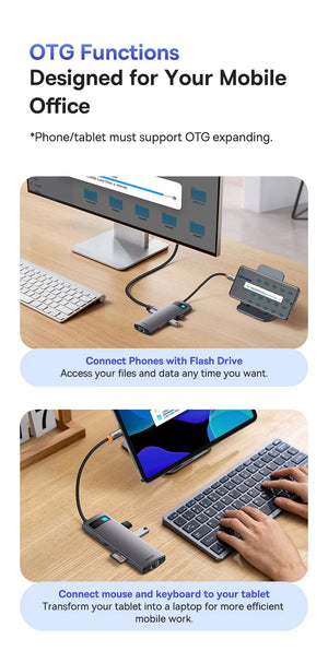 BASEUS Star Joy Series 8in1 USB-C Multiport Adapter and USB Hub