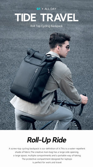 MARK RYDEN MR2908 Expandable Roll Top Waterproof Travel Backpack