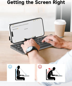 JOMAA Mini Foldable Rechargeable Bluetooth Wireless Keyboard