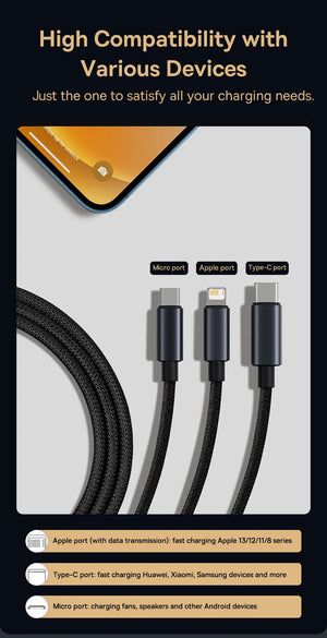 BASEUS Minimalist Series 3in1 Fast Charging Data Cable