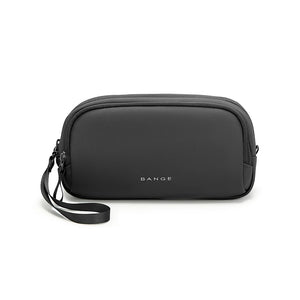 BANGE lightweight waterproof tech storage bag, black, textured finish with zip and strap