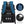 Large backpack with breathable mesh back and blue side panels, front straps