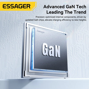 ESSAGER 65W Ultra Thin GaN Travel USB Charger with Quick Charge 4.0, PD3.0 - Black