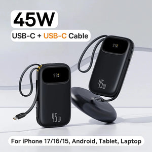 BASEUS QPow3 Fast Charging Power Bank with Built-In Cable