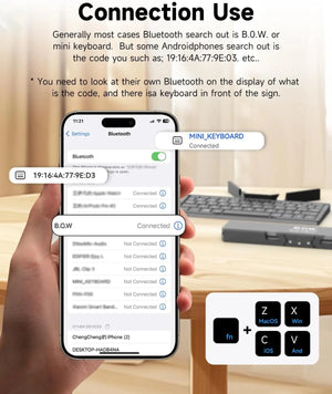JOMAA Mini Foldable Rechargeable Bluetooth Wireless Keyboard