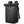 Black expandable roll-top waterproof travel backpack with front flap and buckled straps