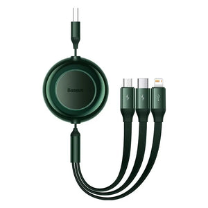 BASEUS Bright Mirror Series Retractable 3in1 Fast Charging Data Cable