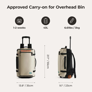 BAGSMART Large Capacity Waterproof Luggage and Travel Backpack