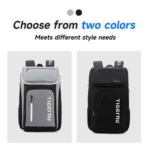TIGERNU travel backpack color options shown in grey and black