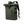 Green roll-top waterproof travel backpack with side buckles and padded shoulder straps
