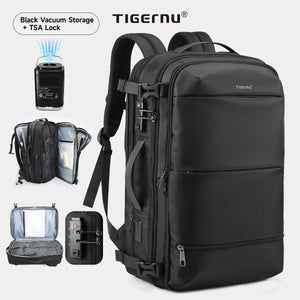 TIGERNU B9831 Expandable Vacuum Compression Waterproof Travel Backpack with Pump