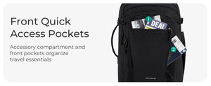 BAGSMART Large Capacity Waterproof Travel Backpack with USB Cable Access
