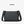Black back view messenger bag with zipper pocket and two-tone shoulder straps