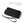 Long clutch wallet with wrist strap, textured black fabric and minimal front tab detail