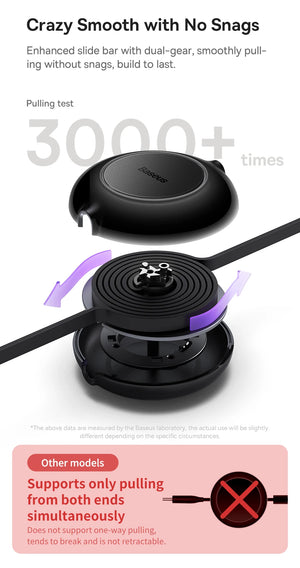 BASEUS Bright Mirror Series 2 Retractable 3in1 Fast Charging Data Cable