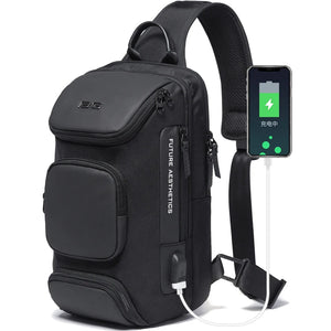 BANGE BG-7086 Anti-Theft Waterproof Crossbody Bag with USB Charging Port