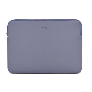 Laptop and tablet sleeve, light purple-blue exterior with zip closure and WIWU logo.