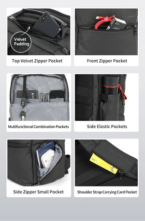 TIGERNU B3905 Large Capacity Waterproof Travel Backpack with USB Charging Port