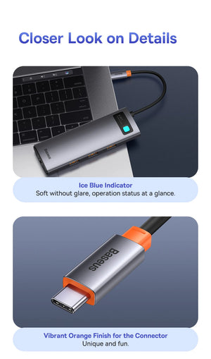BASEUS Star Joy Series 8in1 USB-C Multiport Adapter and USB Hub
