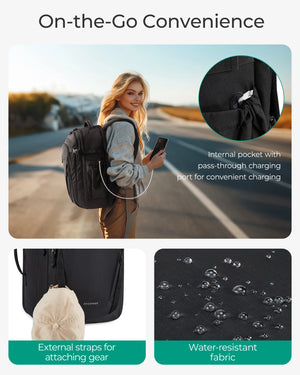 BAGSMART Large Capacity Waterproof Travel Backpack with USB Cable Access