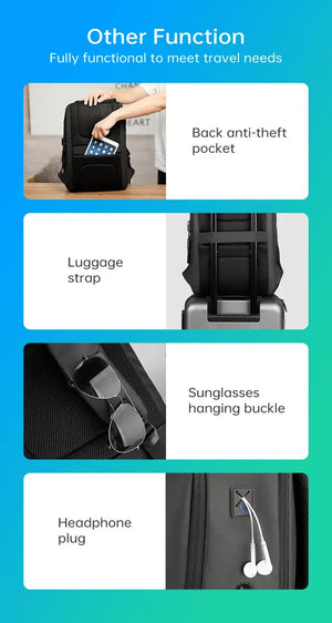 MARK RYDEN MR9103 Large Capacity Waterproof Travel Backpack with USB Charging Port