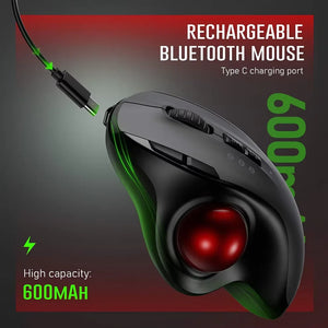 JOMAA Multi-Mode Rechargeable Bluetooth Wireless Vertical Trackball Mouse