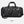Black waterproof duffle bag back view with padded handles and adjustable strap
