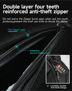 TIGERNU B3905 Large Capacity Waterproof Travel Backpack with USB Charging Port