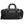 Black duffle and sports bag with top handle, shoulder strap, and front zip pocket