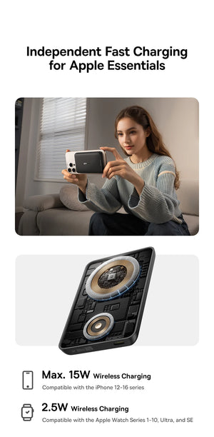 BASEUS EnerFill FT11 2in1 Magnetic Power Bank for iPhone and Apple Watch