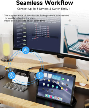 JOMAA Mini Foldable Rechargeable Bluetooth Wireless Keyboard