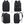 Black waterproof travel backpack shown from front, back, and side with adjustable straps