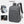 Grey compact waterproof backpack with USB charging port, front zipper pocket and side straps