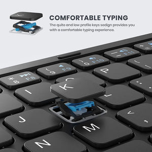 JOMAA Foldable Rechargeable Bluetooth Wireless Keyboard with Touchpad