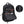 Black travel backpack with front organizer pocket and multiple zipper pulls
