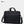 Black laptop bag with structured front, dual top handles, and crossbody strap