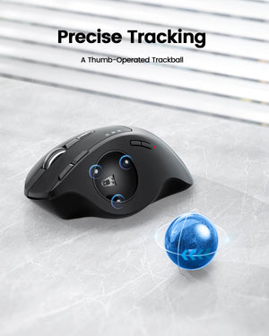 PROTOARC EM01 Ergonomic Rechargeable Bluetooth Wireless Trackball Mouse