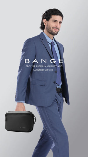 Black waterproof tech storage bag held by a person, compact zippered crossbody style