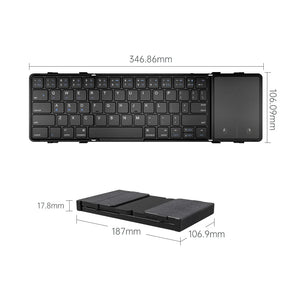 JOMAA Foldable Rechargeable Wireless Keyboard with Touchpad