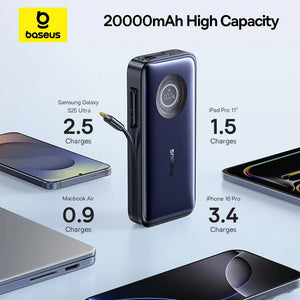 BASEUS EnerCore CR11 Power Bank with Built-In Retractable Cable