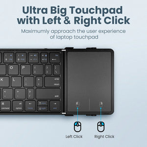 JOMAA Foldable Rechargeable Wireless Keyboard with Touchpad
