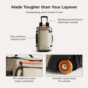 BAGSMART Large Capacity Waterproof Luggage and Travel Backpack