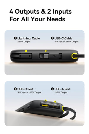 BASEUS QPow3 Digital Display Power Bank with Built-In Cable